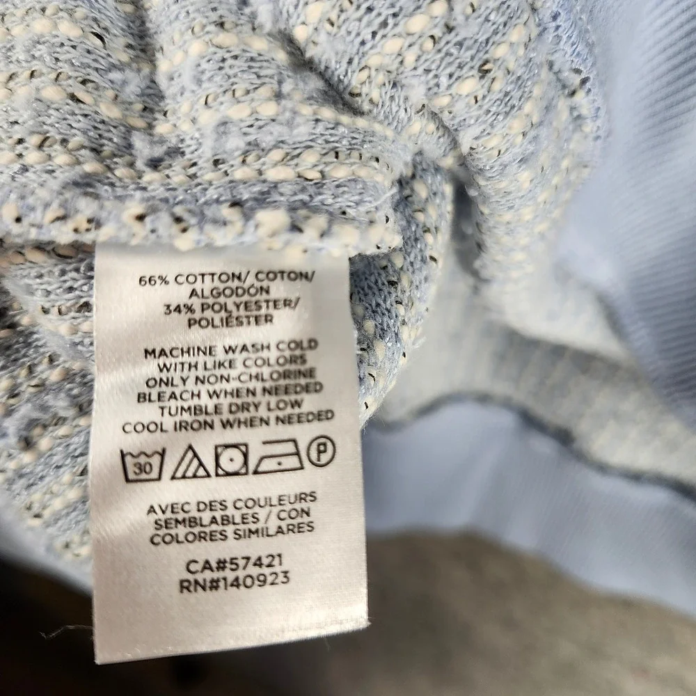 LOFT Textured 3D Light Blue Sweater Womens XL Crew Neck Long Sleeve Casual‎ Knit